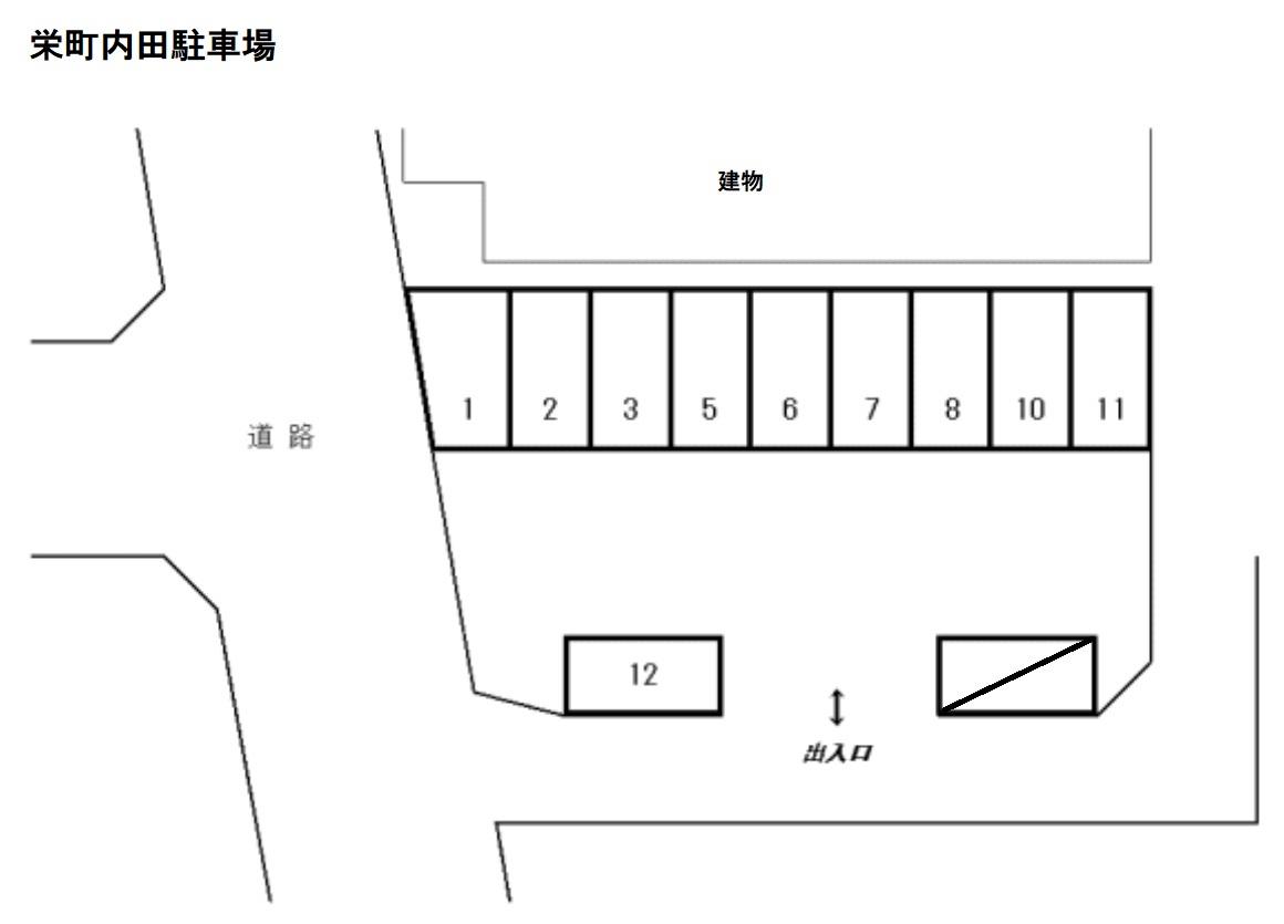栄町内田駐車場の駐車配置図