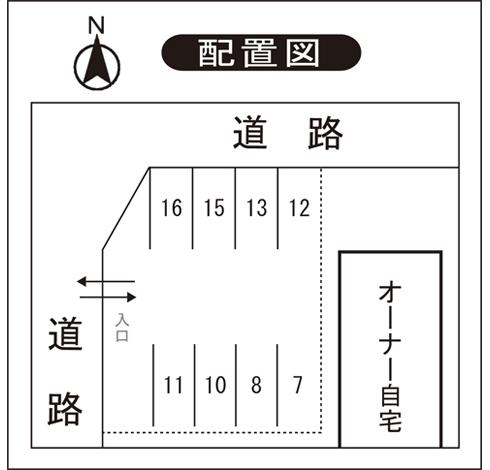 田原2丁目Kパーキングの駐車配置図