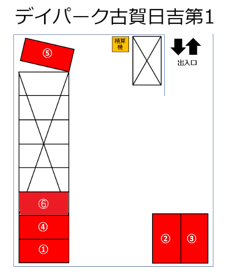 デイパーク古賀日吉第1の駐車配置図