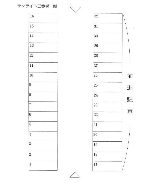 新松戸7丁目第5駐車場の駐車配置図