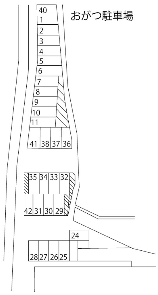 おがつ駐車場の駐車配置図