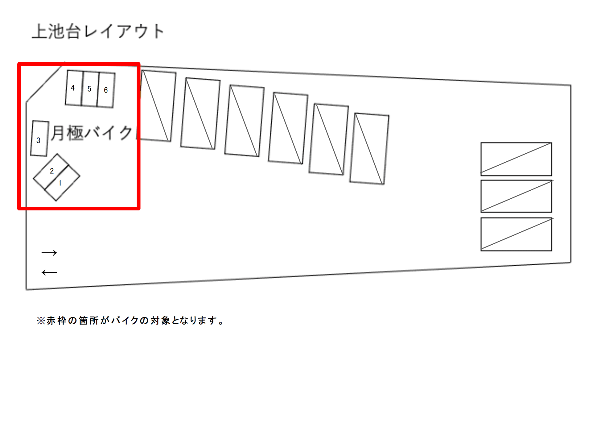 MP上池台の駐車配置図