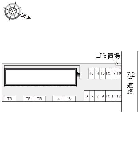 十三(15764)の駐車配置図