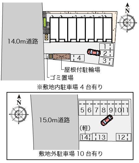 クレイノＡＺＵＭＡ(56666)の駐車配置図