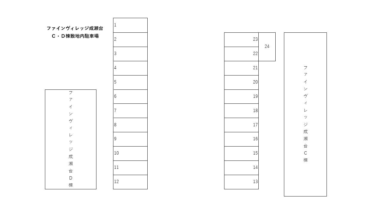 ファインヴィレッジ成瀬台C・D棟敷地内駐車場の駐車配置図