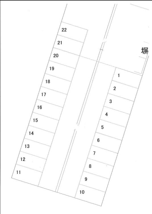 川村月極駐車場の駐車配置図