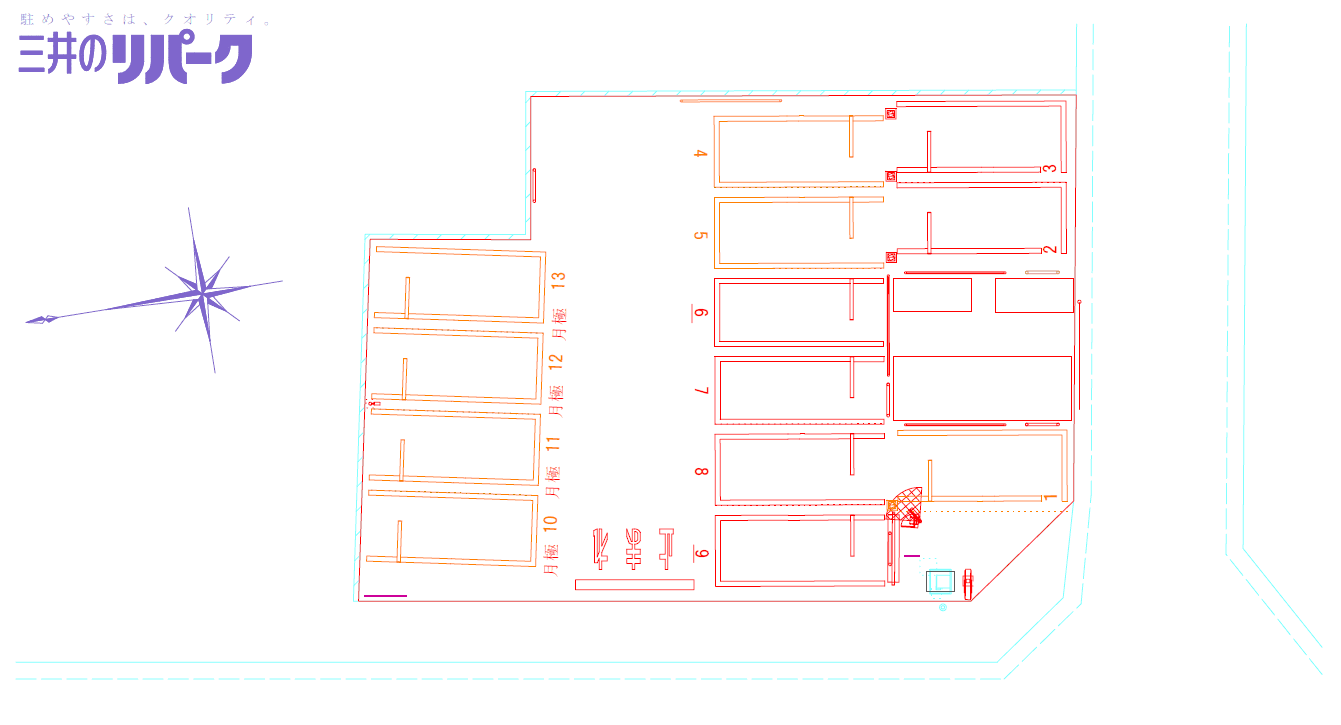 中宮２丁目第５の駐車配置図