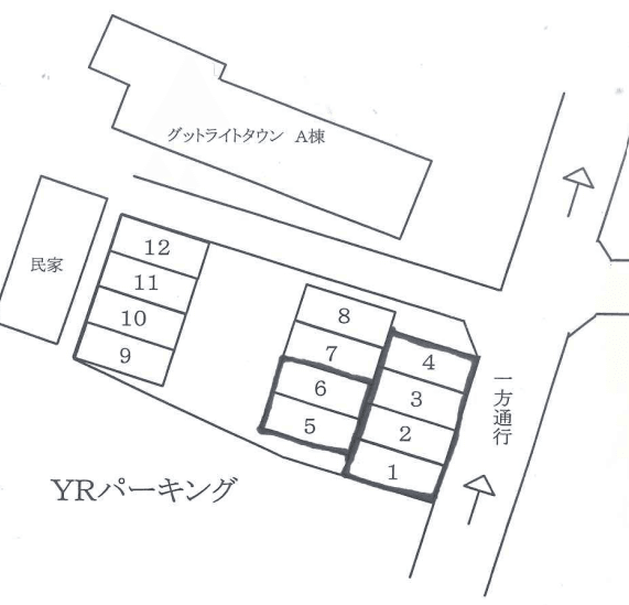 ＹＲパーキングの駐車配置図