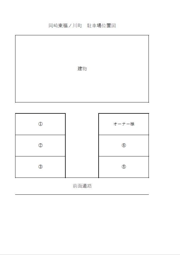 岡崎東福ノ川町駐車場の駐車配置図