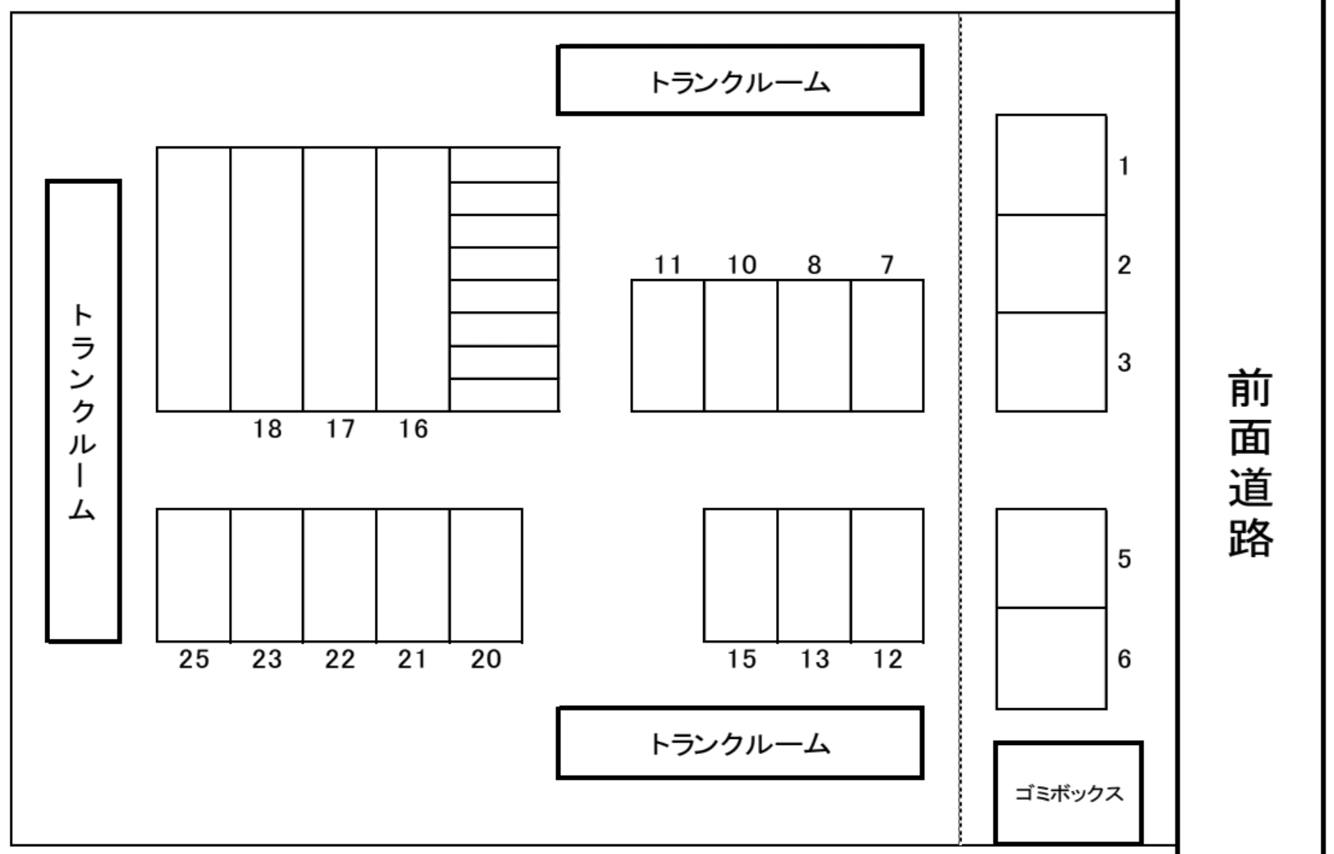 コンフォート大泉の駐車配置図