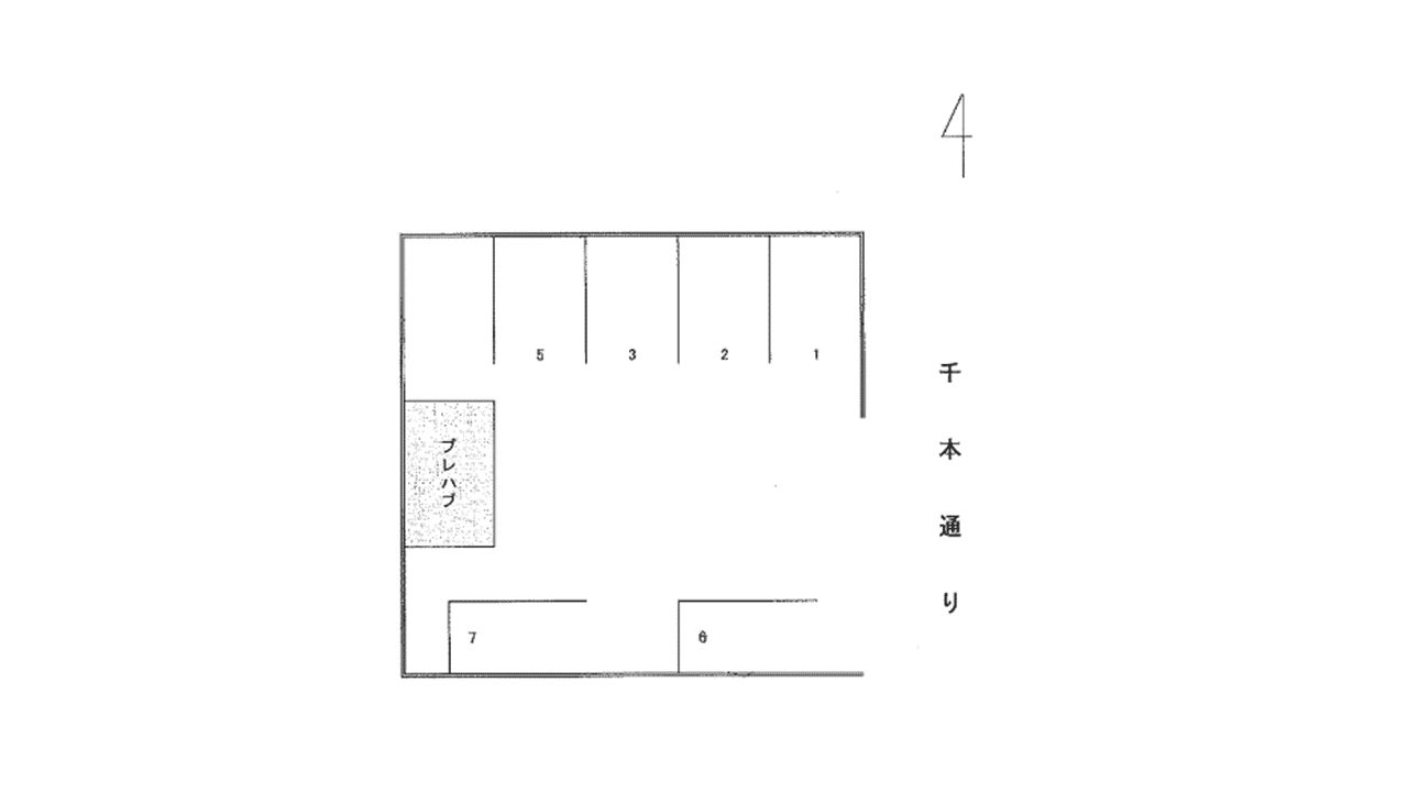 大市ガレージの駐車配置図