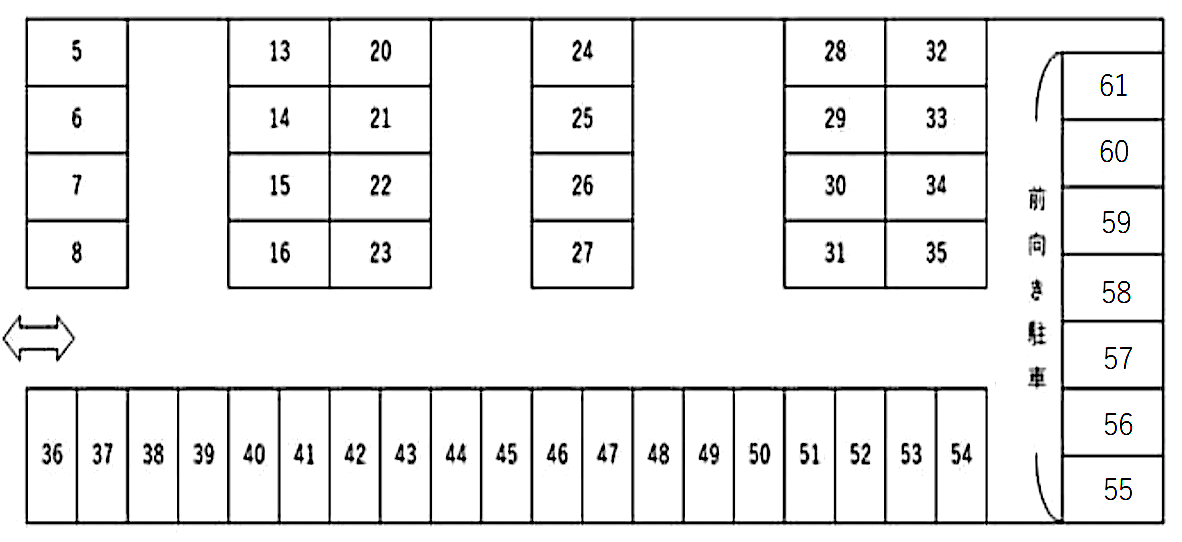 Ｙ’Ｓ ＰＡＲＫＩＮＧの駐車配置図