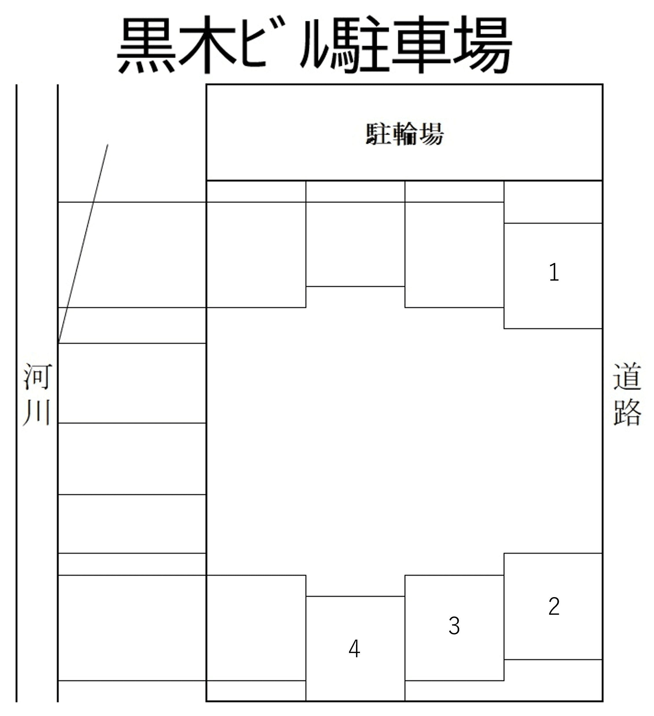 黒木ビル駐車場の駐車配置図