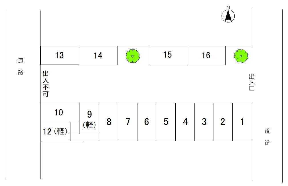 石原中原2丁目駐車場の駐車配置図