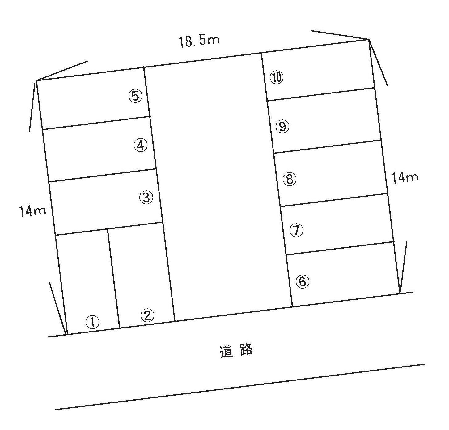 山王町月極駐車場の駐車配置図