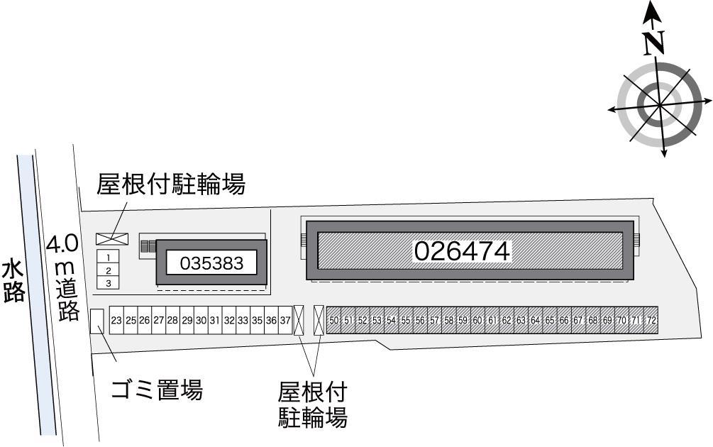 ルシェルブル金岡(26474)の駐車配置図