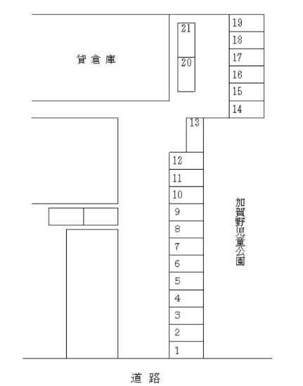 川喜駐車場の駐車配置図