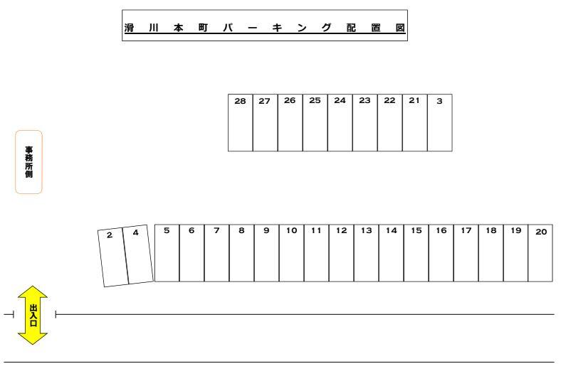 滑川本町パーキングの駐車配置図