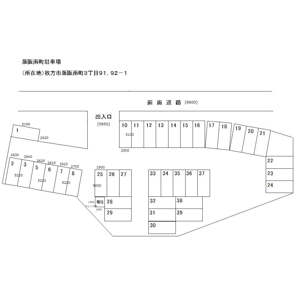 藤阪南町駐車場の駐車配置図