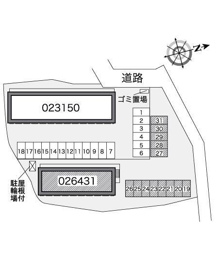 Ｅｎｃｈａｎｔｅ　Ｈ(26431)の駐車配置図