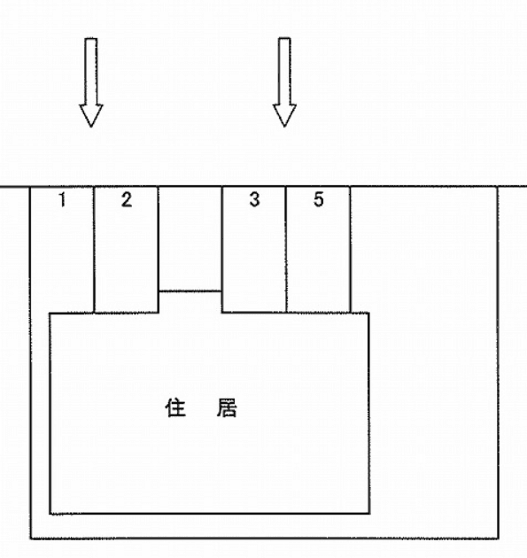 山田ガレージの駐車配置図