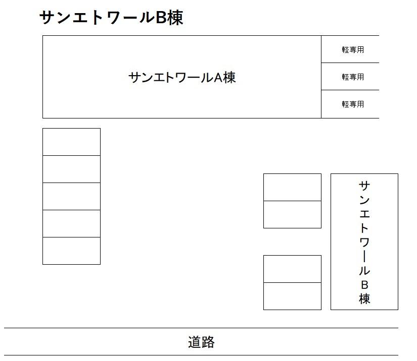 サンエトワールB棟の駐車配置図