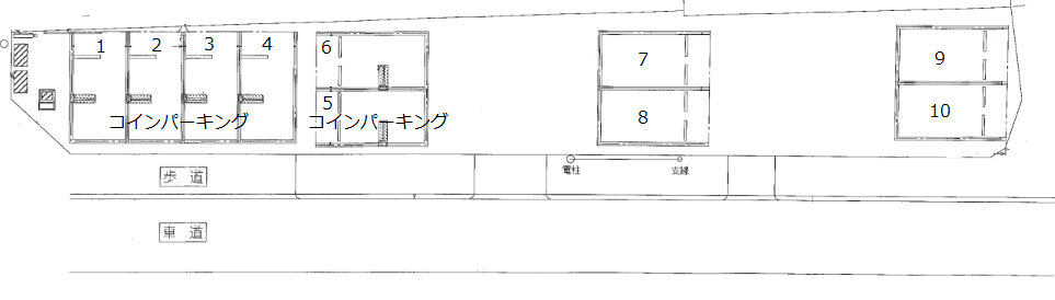 曽根南パーキングの駐車配置図