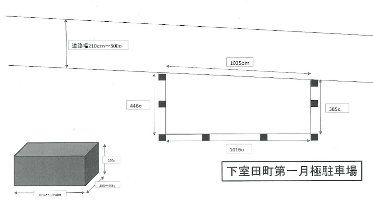 下室田町第一月極駐車場の駐車配置図