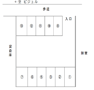 プロジェクト－Ｂの駐車配置図