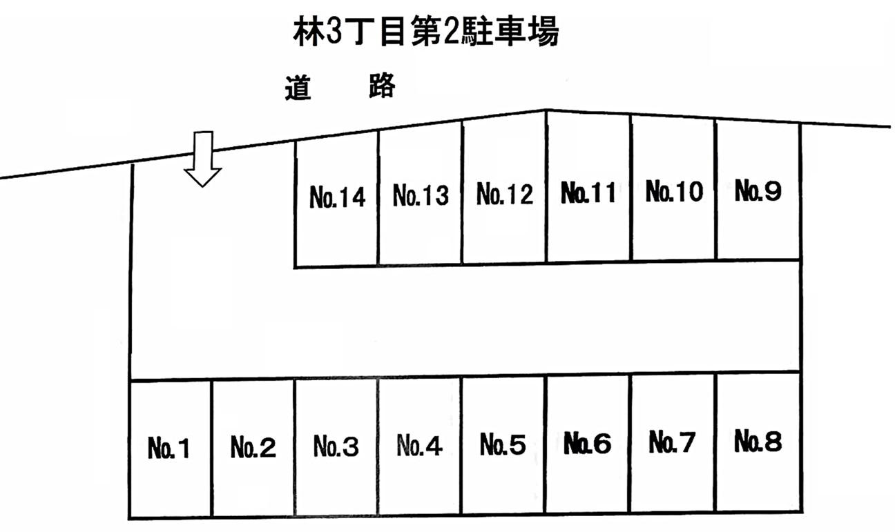 林3丁目第2駐車場の駐車配置図
