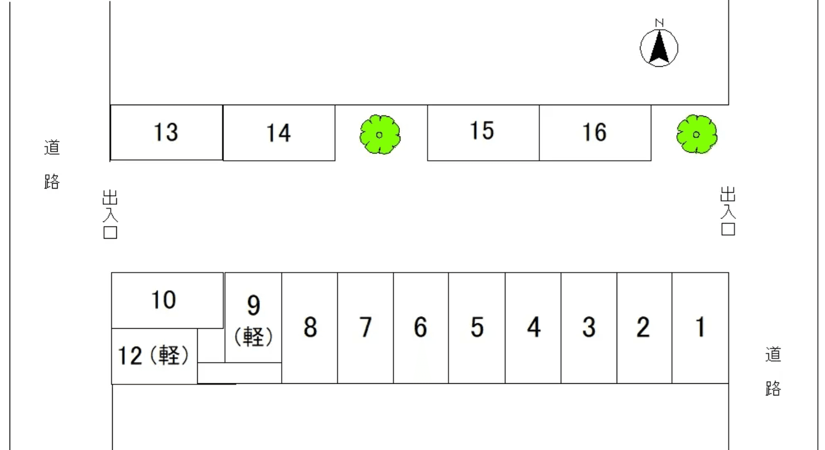 石原中原2丁目駐車場の駐車配置図