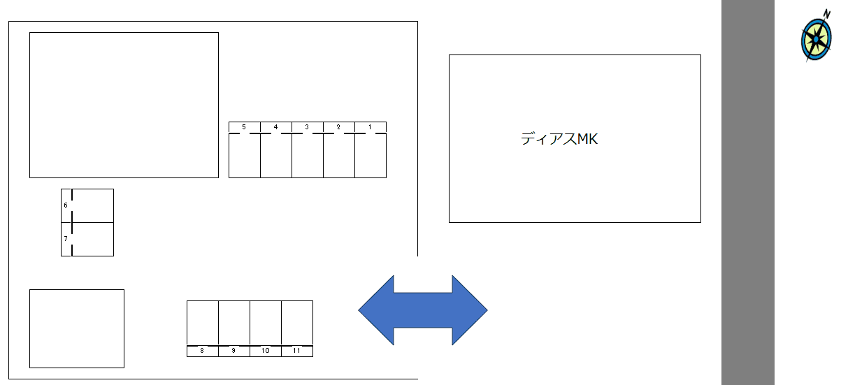 高木瀬西月極駐車場の駐車配置図