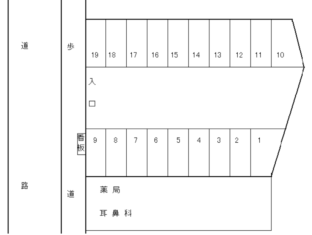 中山駐車場の駐車配置図