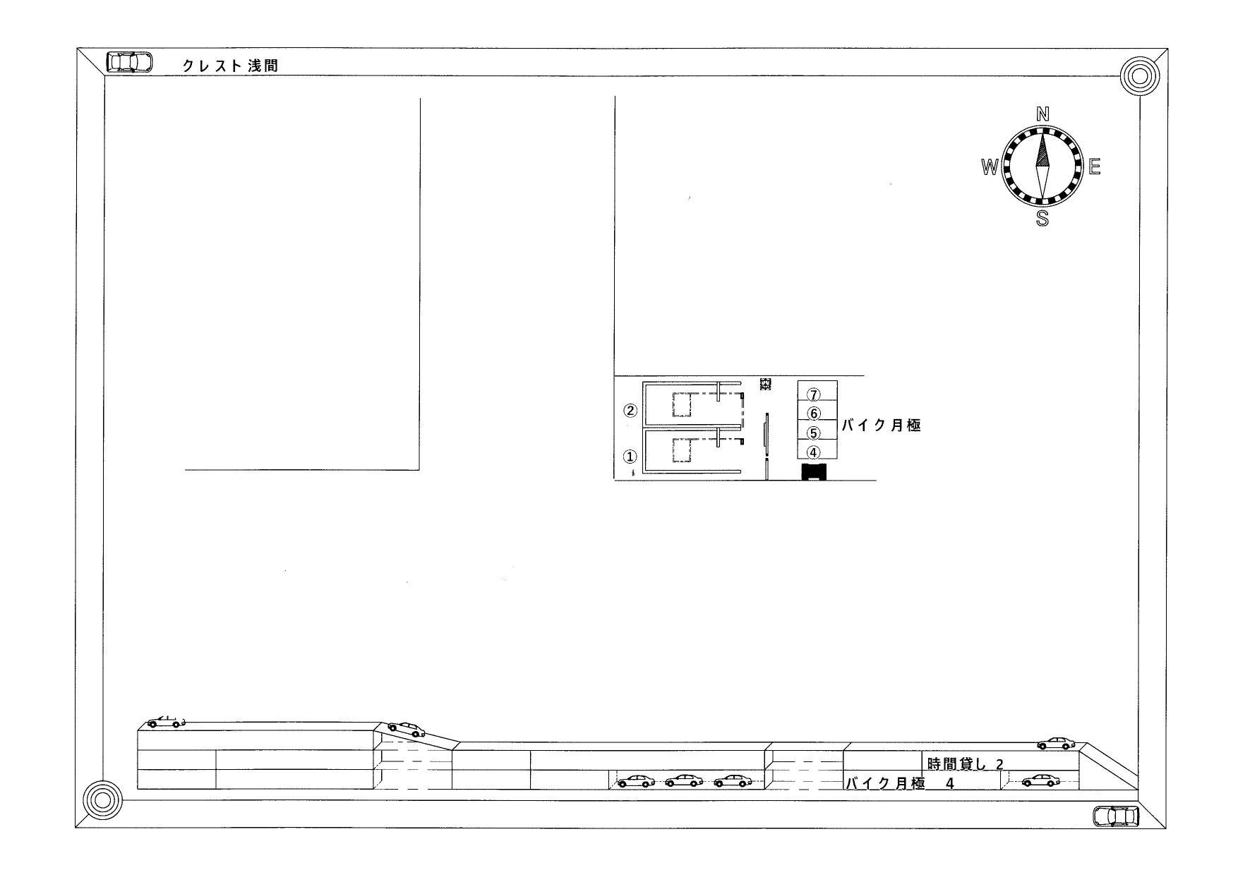 クレスト浅間町の駐車配置図
