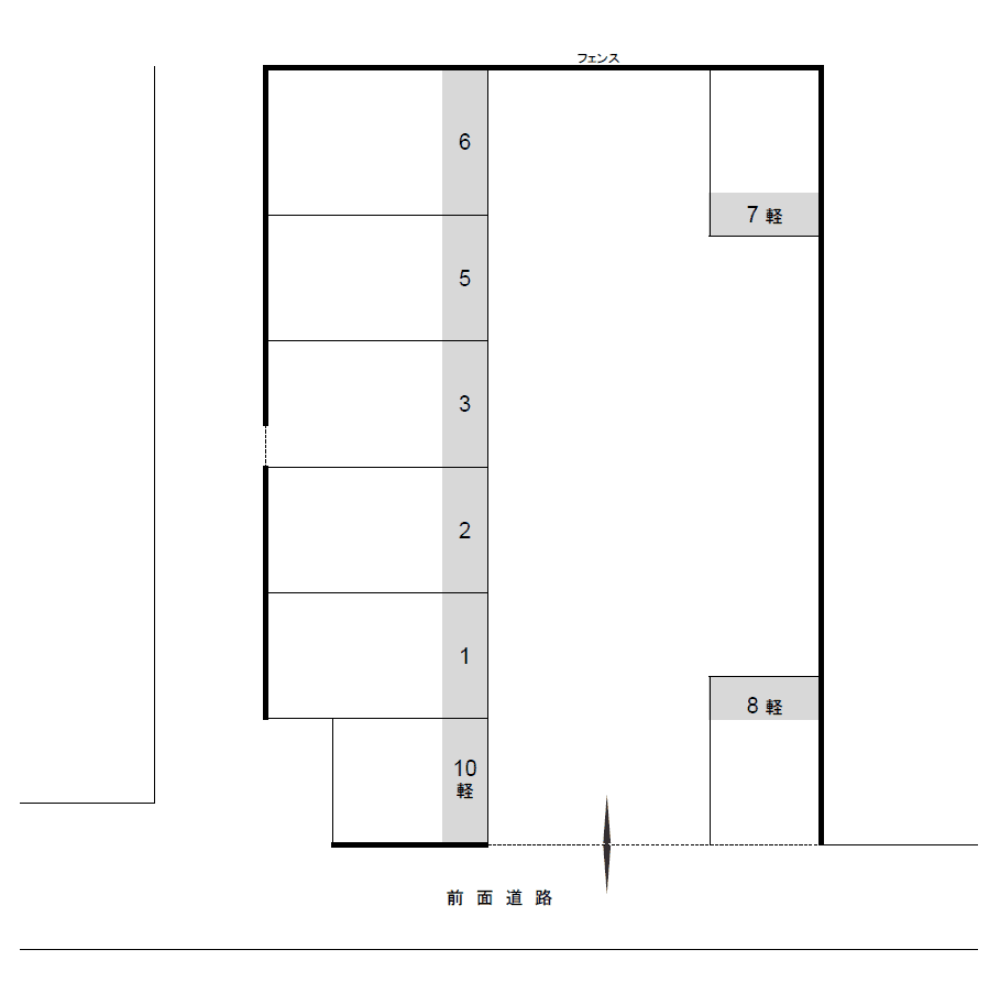 五十嵐東２駐車場の駐車配置図