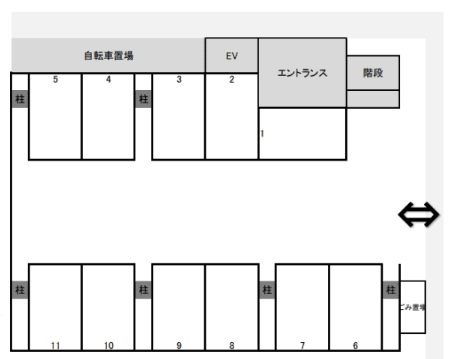 ラジューア・Ｋの駐車配置図