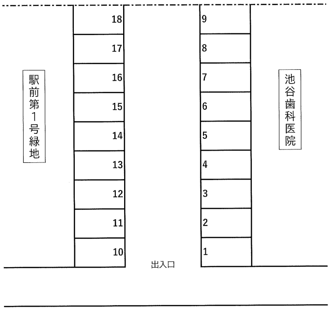 駅前パーキング№１の駐車配置図