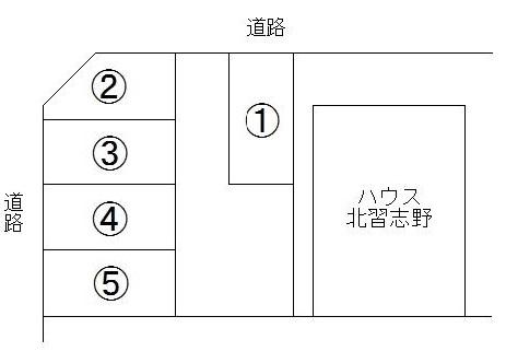 ハウス北習志野駐車場の駐車配置図