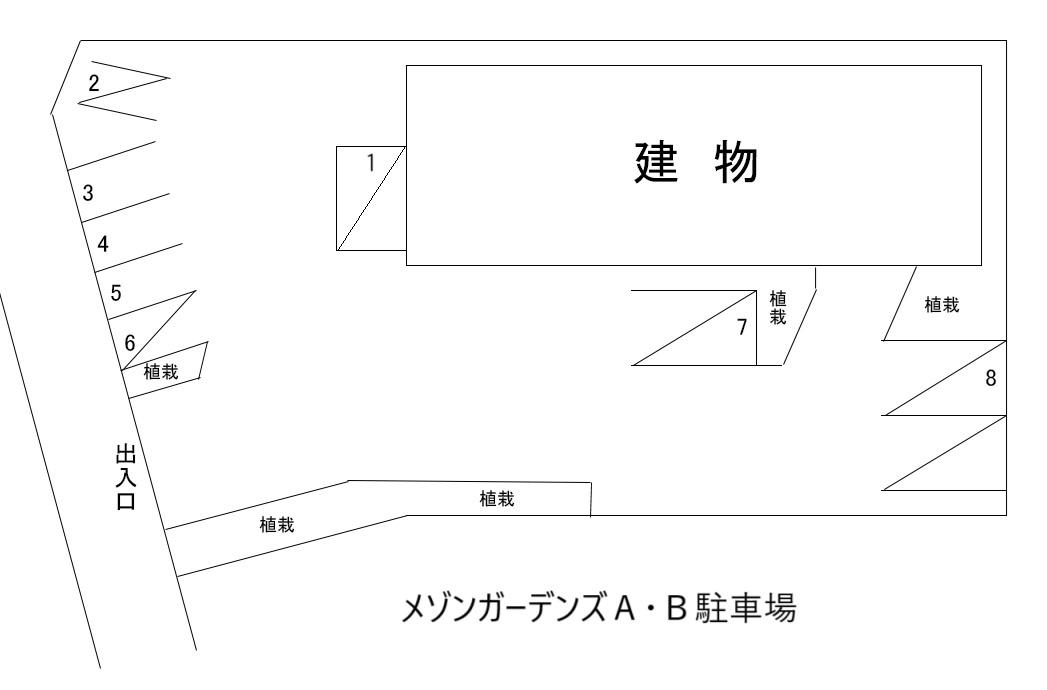 メゾンガーデンズＡ・Ｂ駐車場の駐車配置図