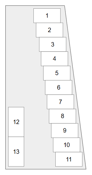 竹原モータープールの駐車配置図