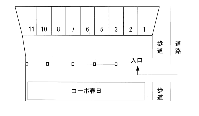 春日パーキングの駐車配置図