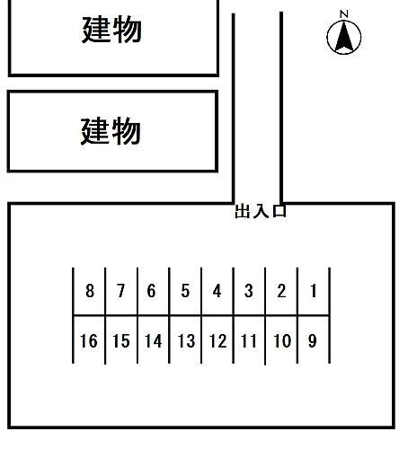 月極駐車場の駐車配置図