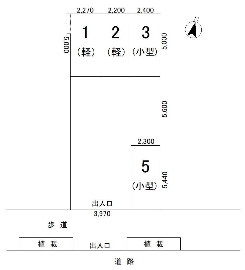 錦町月極駐車場の駐車配置図