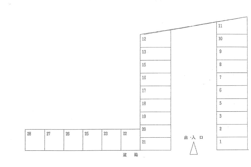 大勝院駐車場の駐車配置図