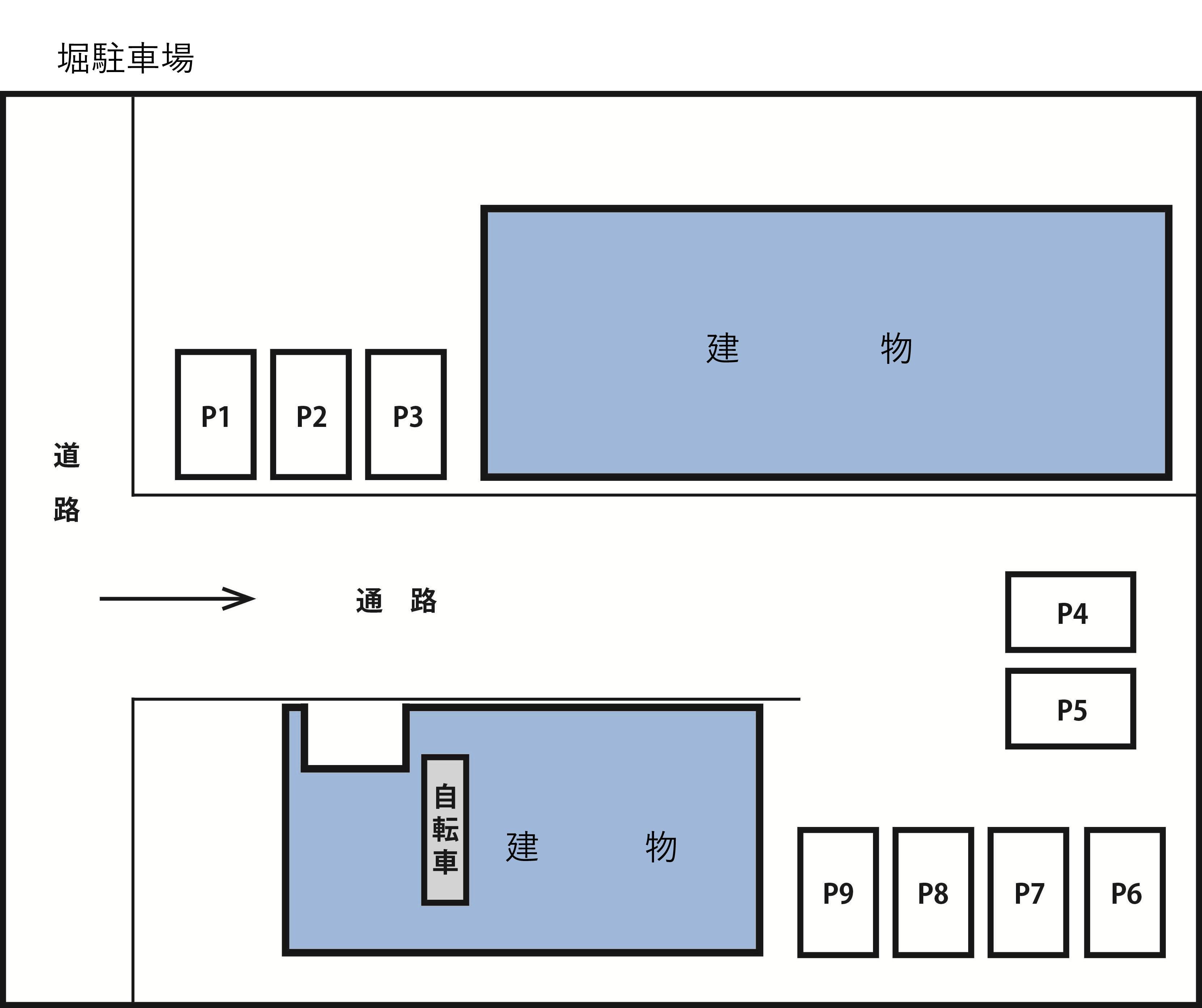堀駐車場の駐車配置図