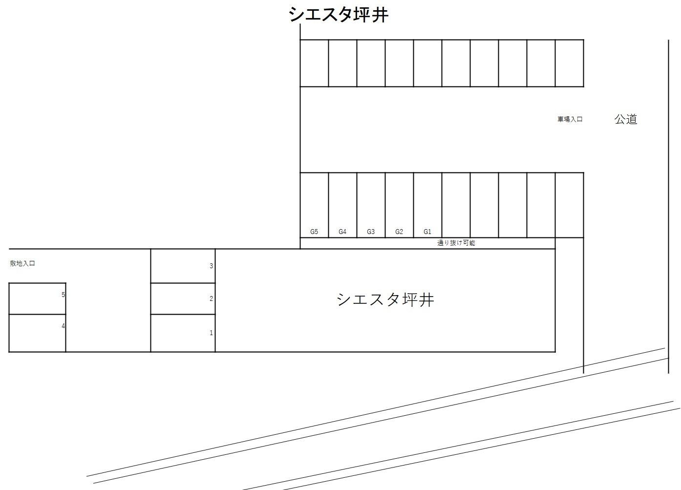 シエスタ坪井の駐車配置図
