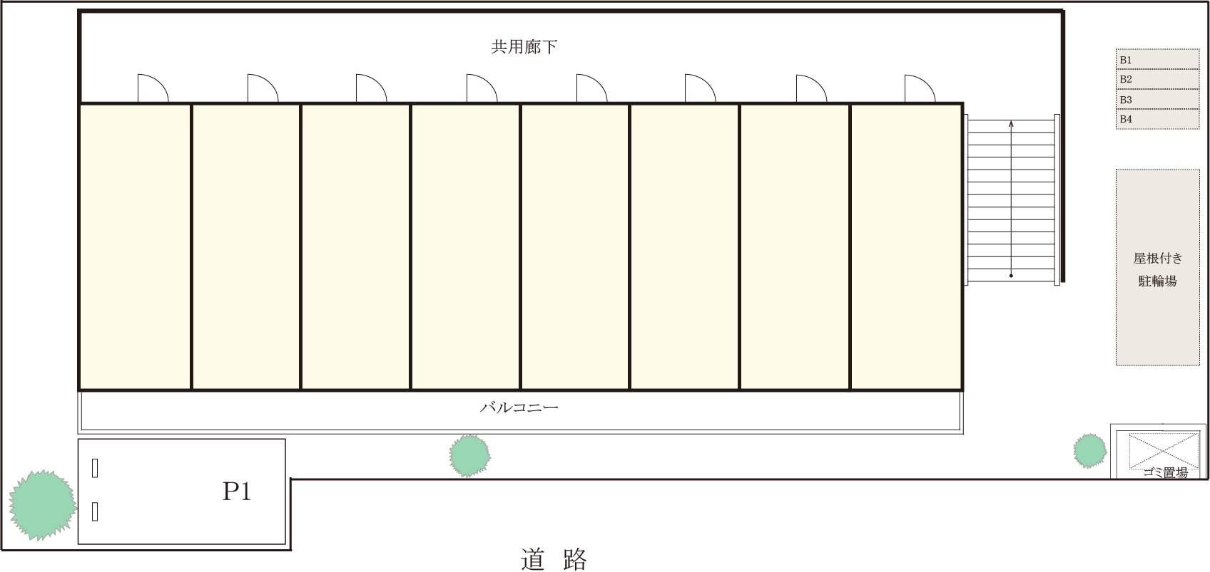 リリックコート長島駐車場の駐車配置図