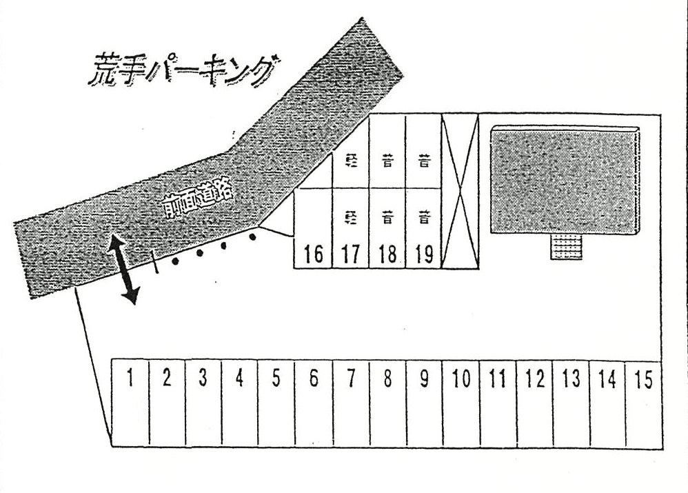 荒手パーキングの駐車配置図