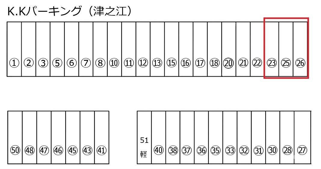 津之江KKパーキング②の駐車配置図