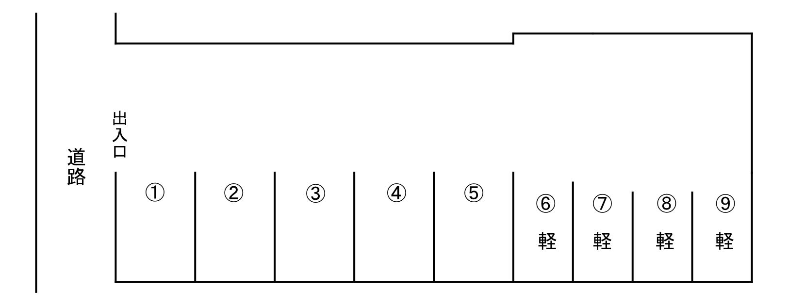 かえるパーキングの駐車配置図